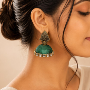 yellow maroon tri drop stud earring