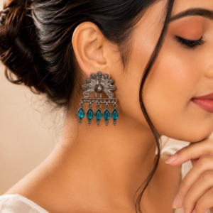 blue bird stud earring